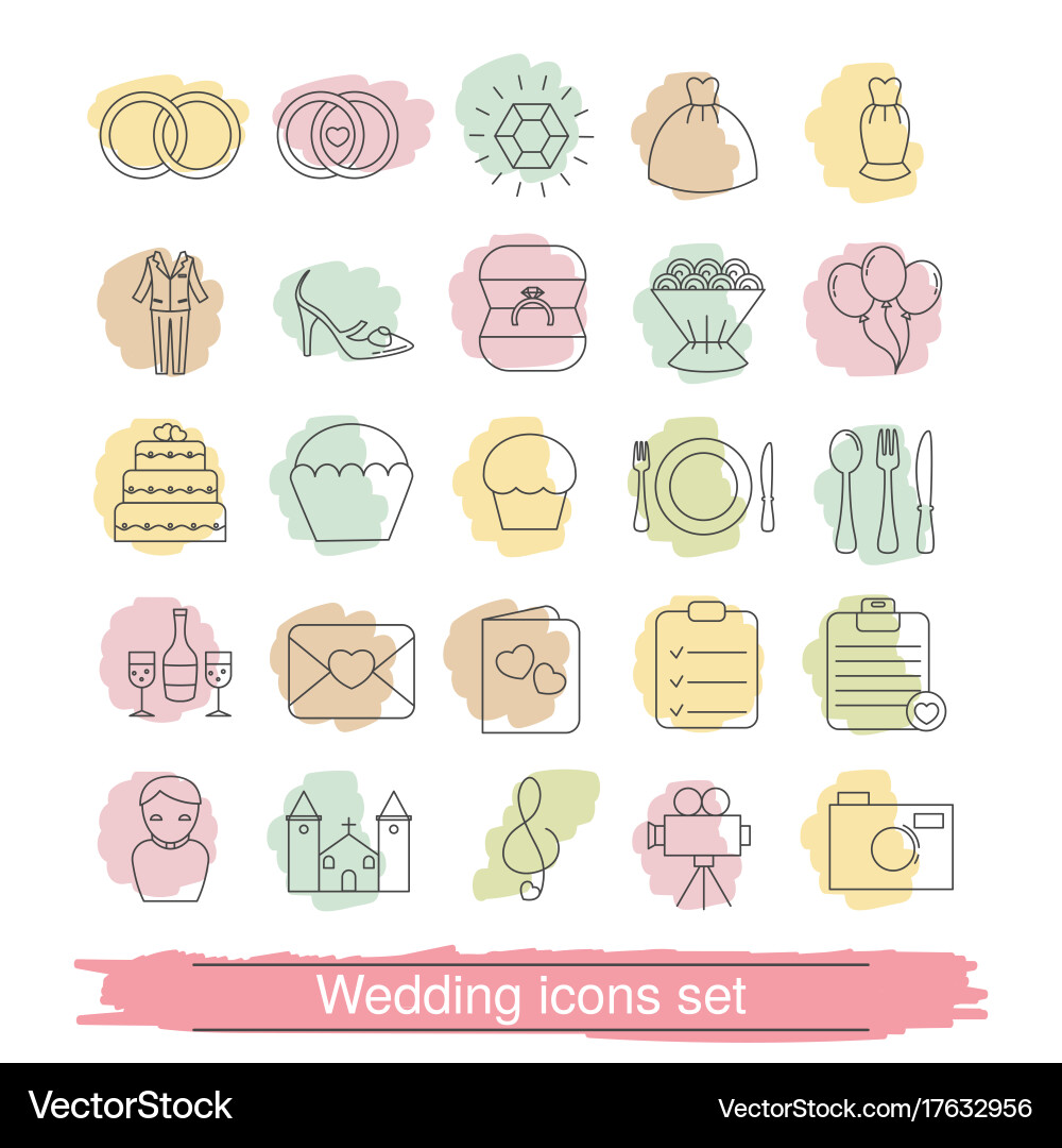 Outline web icon set vector image