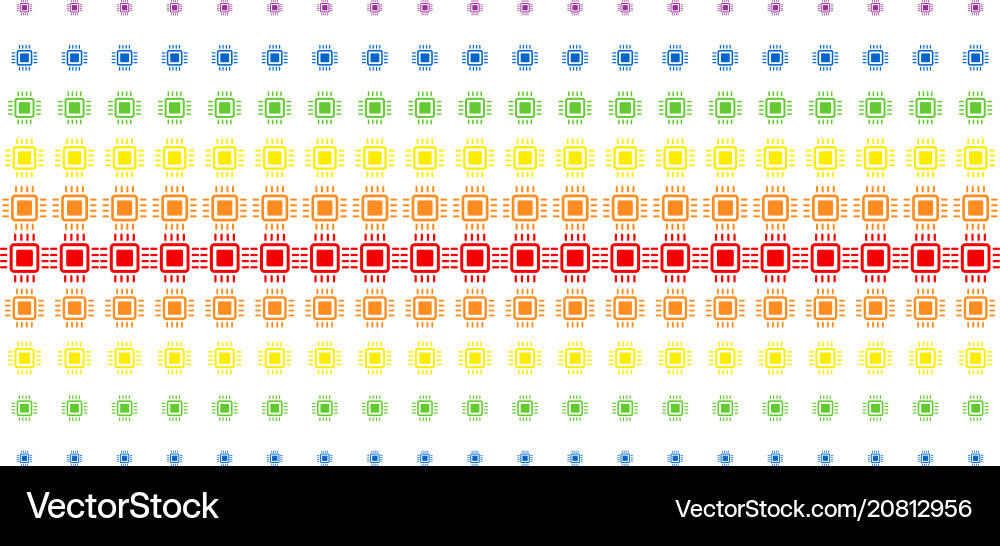 Processor shape halftone spectrum grid Processor shape halftone spectrum grid vector image