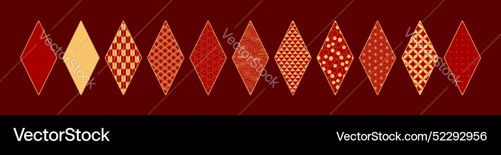 Traditional asian patterns design elements set Traditional asian patterns design elements set vector image