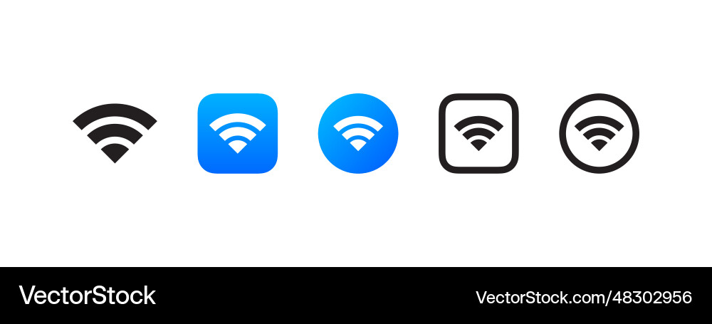 Wifi icons set mobile ui ux design bar Wifi icons set mobile ui ux design bar vector image