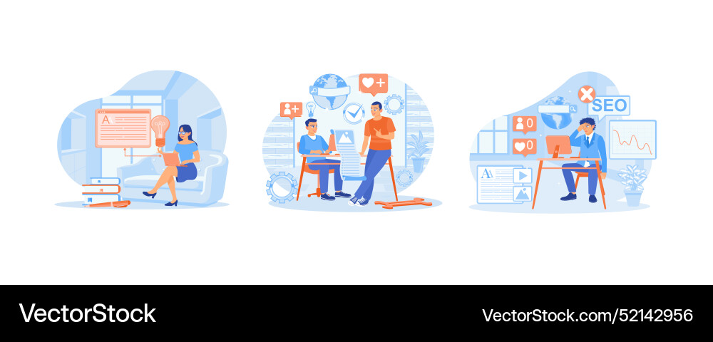 Write and edit the text search engine Write and edit the text search engine vector image