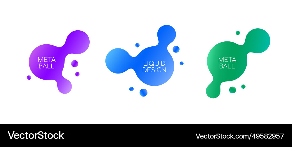 Abstract sphere blobs collection gradient liquid Abstract sphere blobs collection gradient liquid vector image