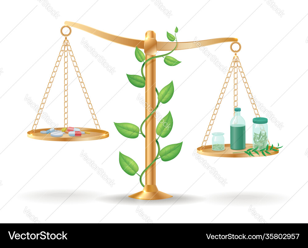 Alternative medicine libra balance concept Alternative medicine libra balance concept vector image