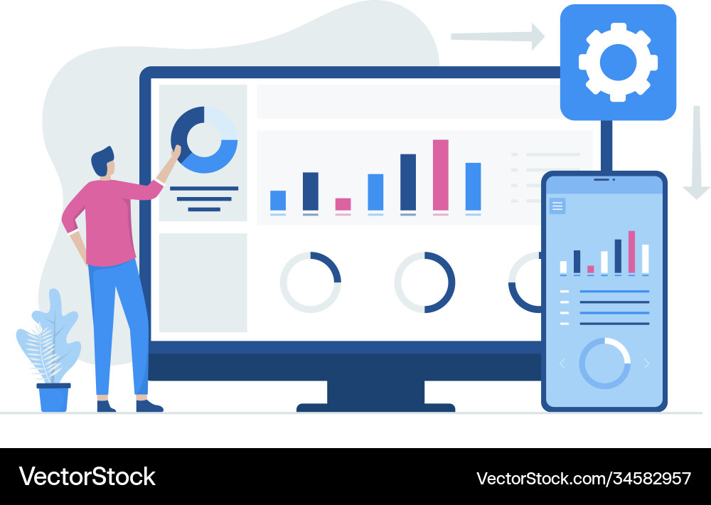 Cross platform software concept landing page Cross platform software concept landing page vector image