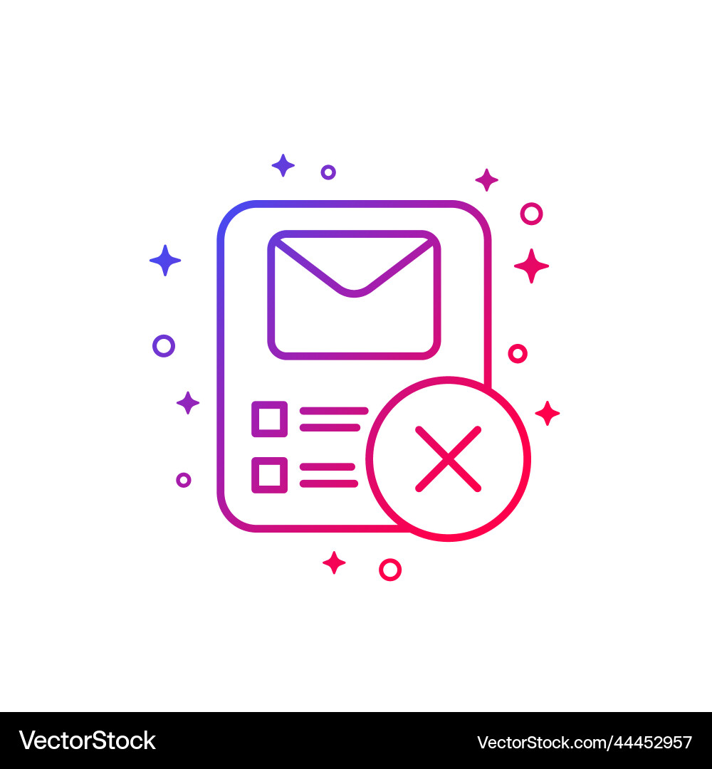 Delete mail message email line icon vector image