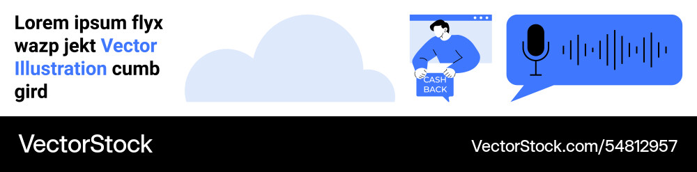 Digital communication with cloud storage virtual Vector Image