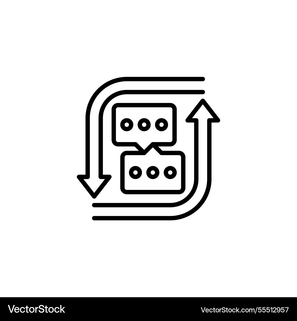 Feedback loop line icon linear style sign Feedback loop line icon linear style sign vector image