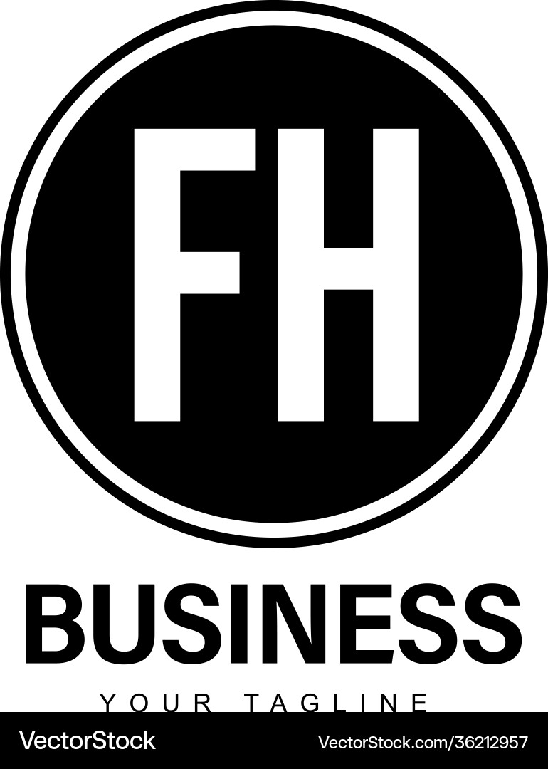 Fh initial a logo design with abstract style Fh initial a logo design with abstract style vector image