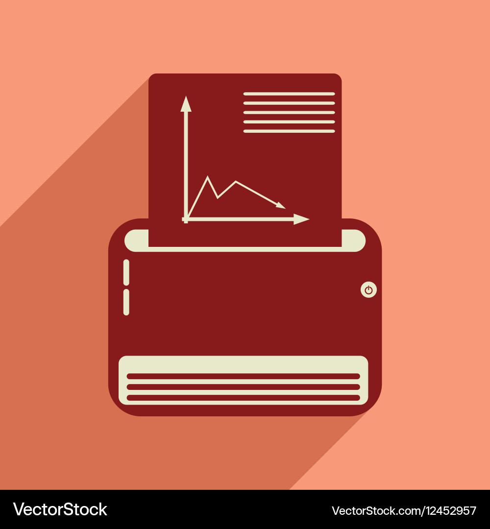 Flat web icon with long shadow fax machine vector image