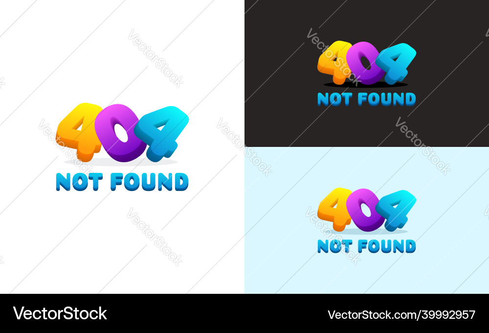 Modern colorful 404 page not found error Vector Image