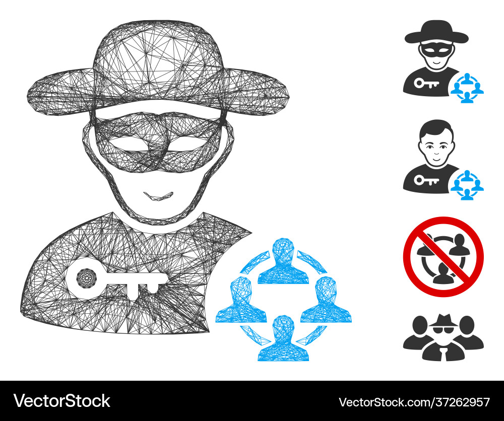 Net social hacker mesh Net social hacker mesh vector image