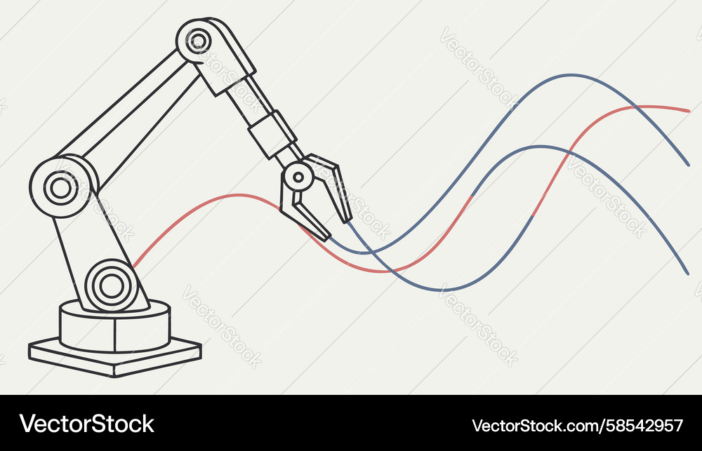 Robotic Control System Network Vector Image