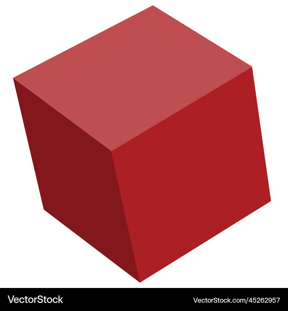 Volumetric polygon in red color isolated object Volumetric polygon in red color isolated object vector image