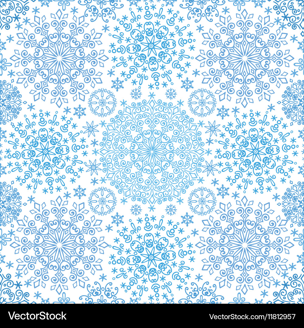 Winter Snowflake Pattern - Cyan Vector Image