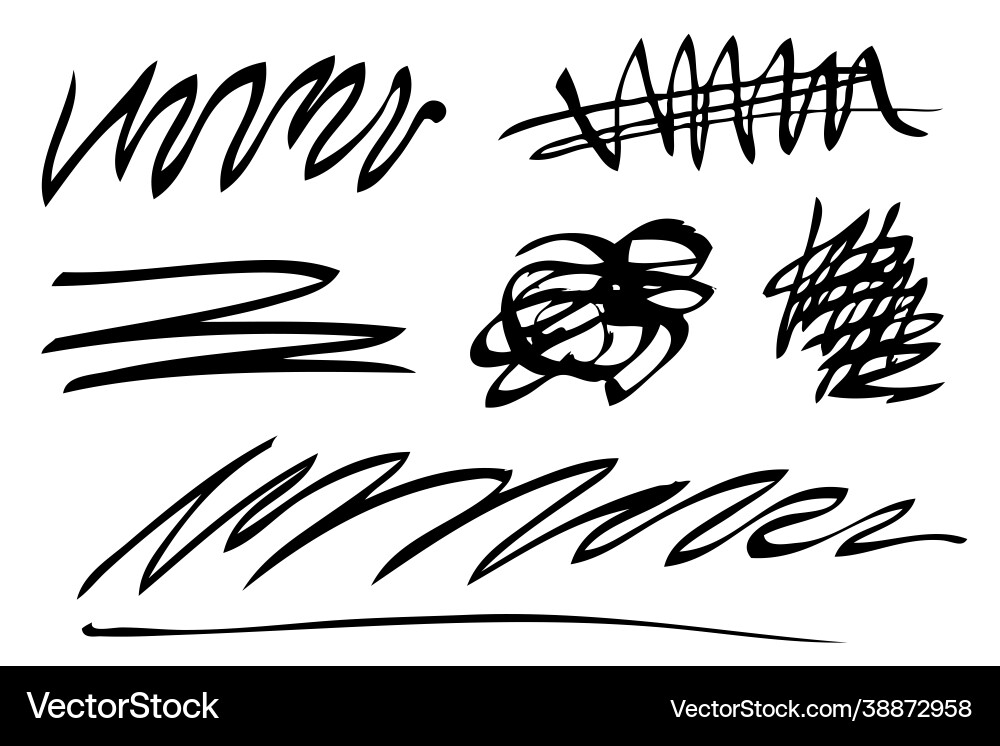 7 scribble line abstract shape hand draw sketch 7 scribble line abstract shape hand draw sketch Vector Image