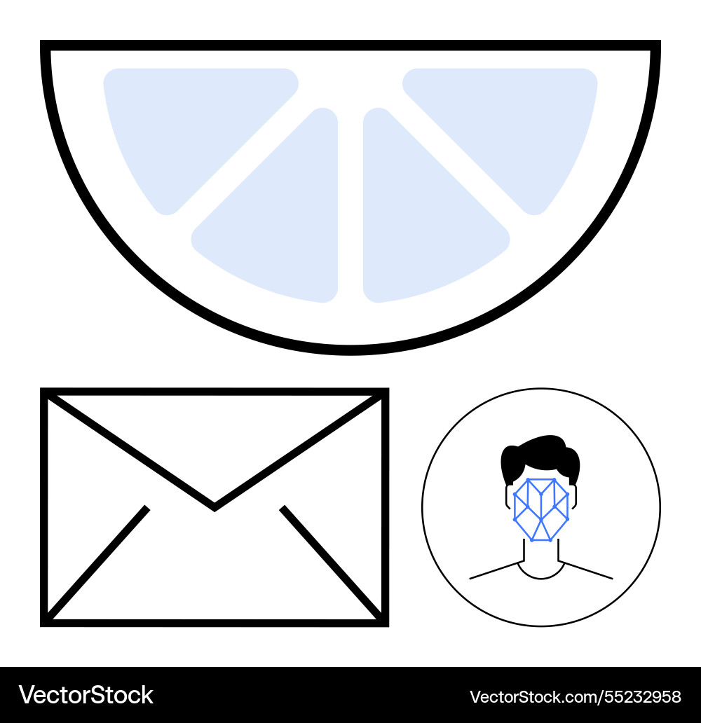 Abstract composition with lemon slice envelope Abstract composition with lemon slice envelope vector image