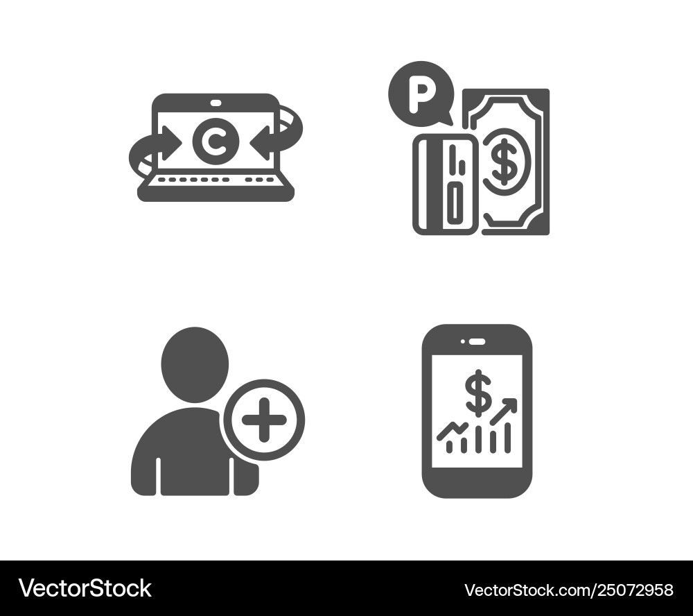 Add user parking payment and copywriting notebook Add user parking payment and copywriting notebook vector image