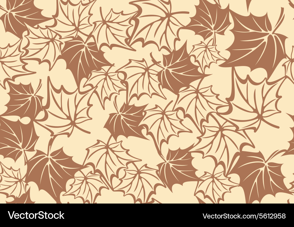 Autumn seamless pattern with leaves of maple Vector Image