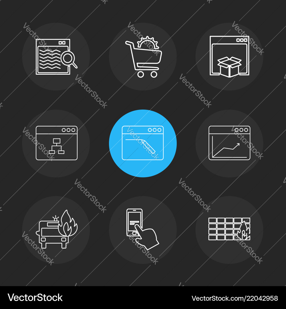 Cart dropbox windows ui layout web user vector image