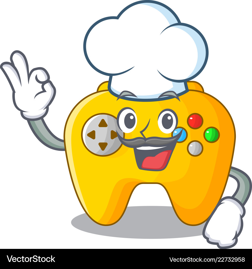 Chef video game controller shaped on charcter vector image