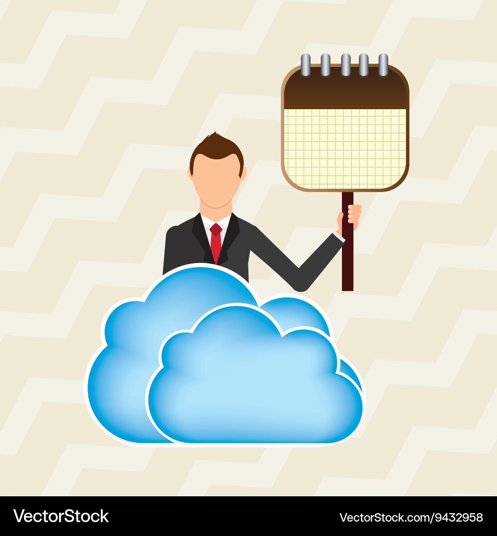 Cloud computing design vector image