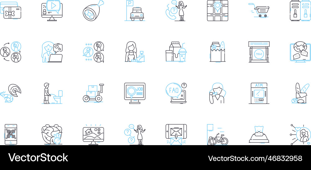 Computer helpers linear icons set driver Computer helpers linear icons set driver vector image