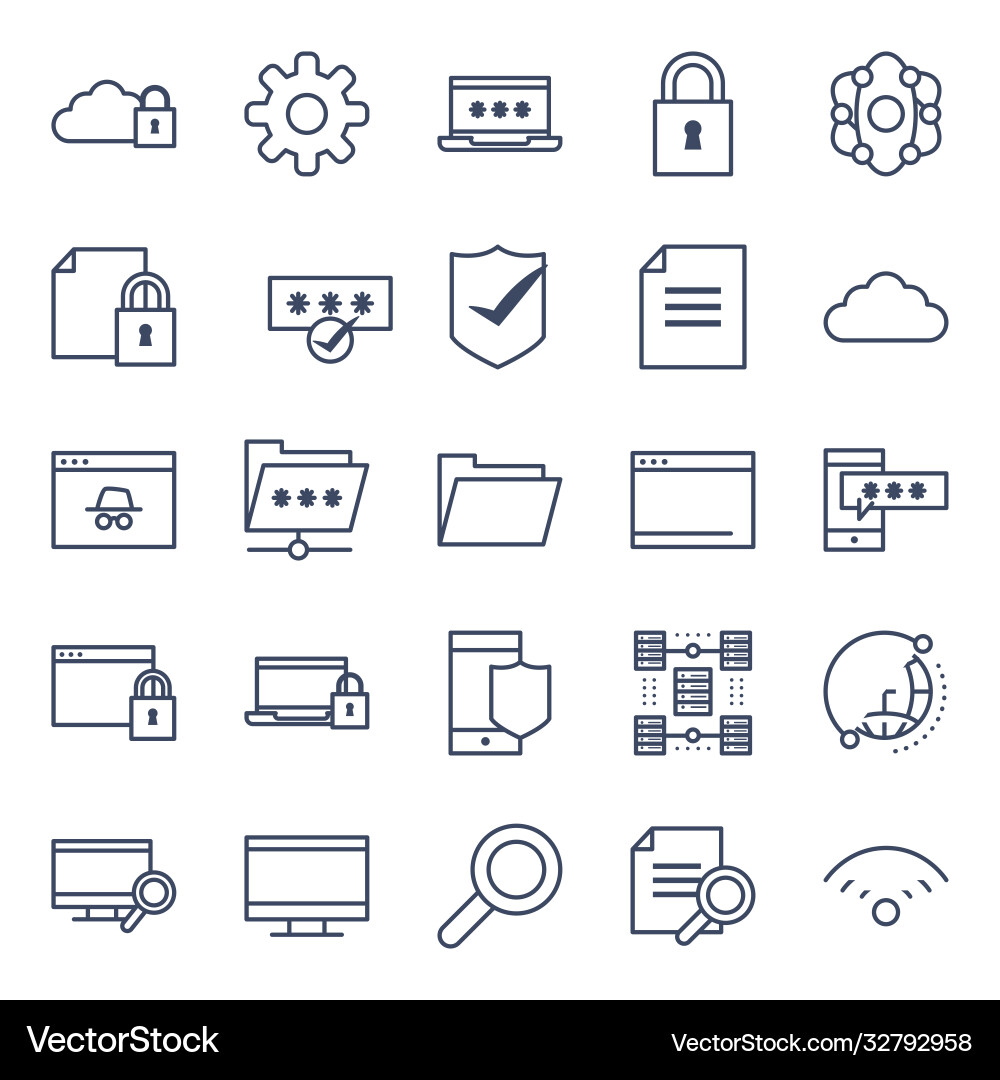 Data line style icon set design Vector Image