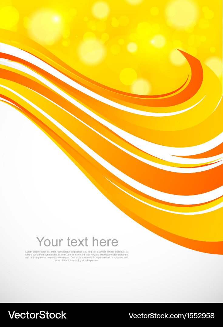 Dynamic Orange Color Wave Background Vector Image