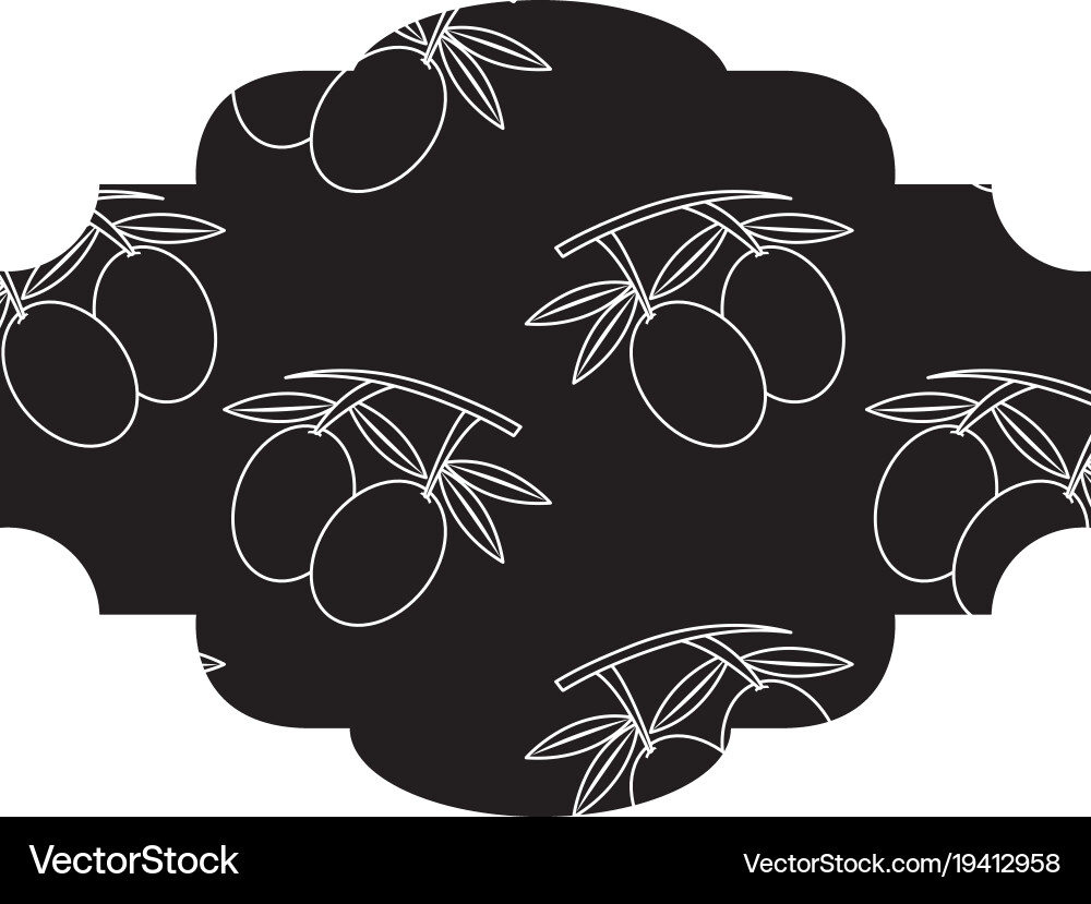 Frame with olives pattern background Vector Image