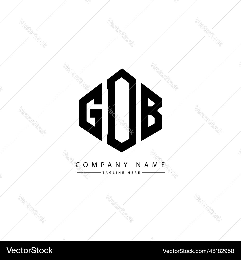 Gdb letter logo design with polygon shape vector image