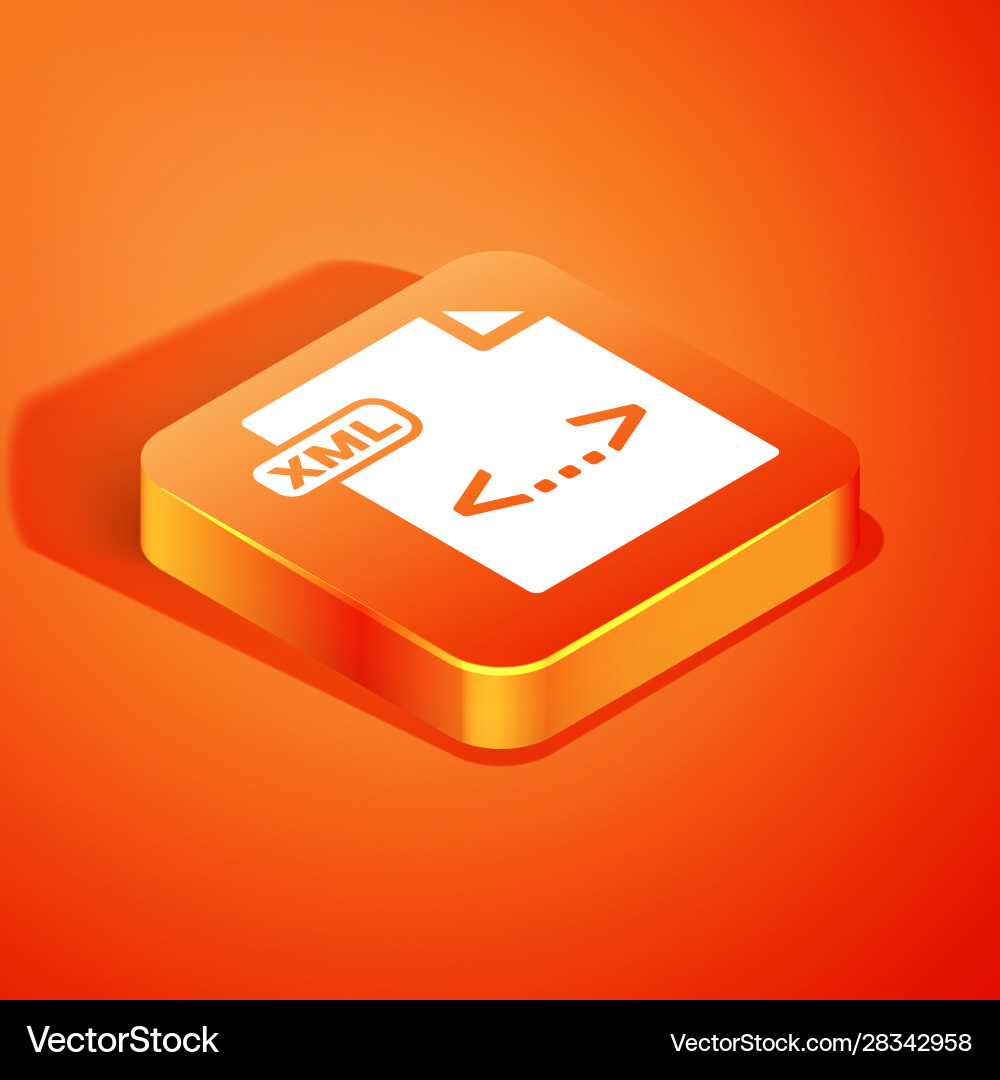 Isometric xml file document download button Isometric xml file document download button vector image