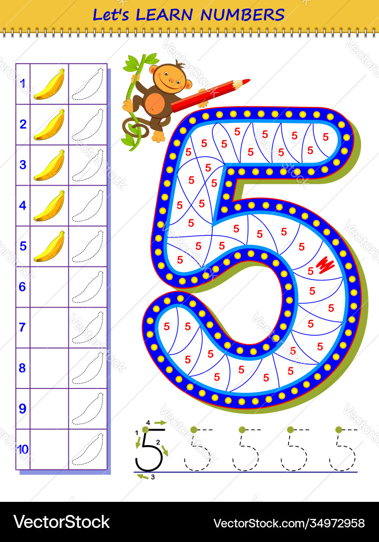 Lets learn numbers educational game for children Lets learn numbers educational game for children vector image