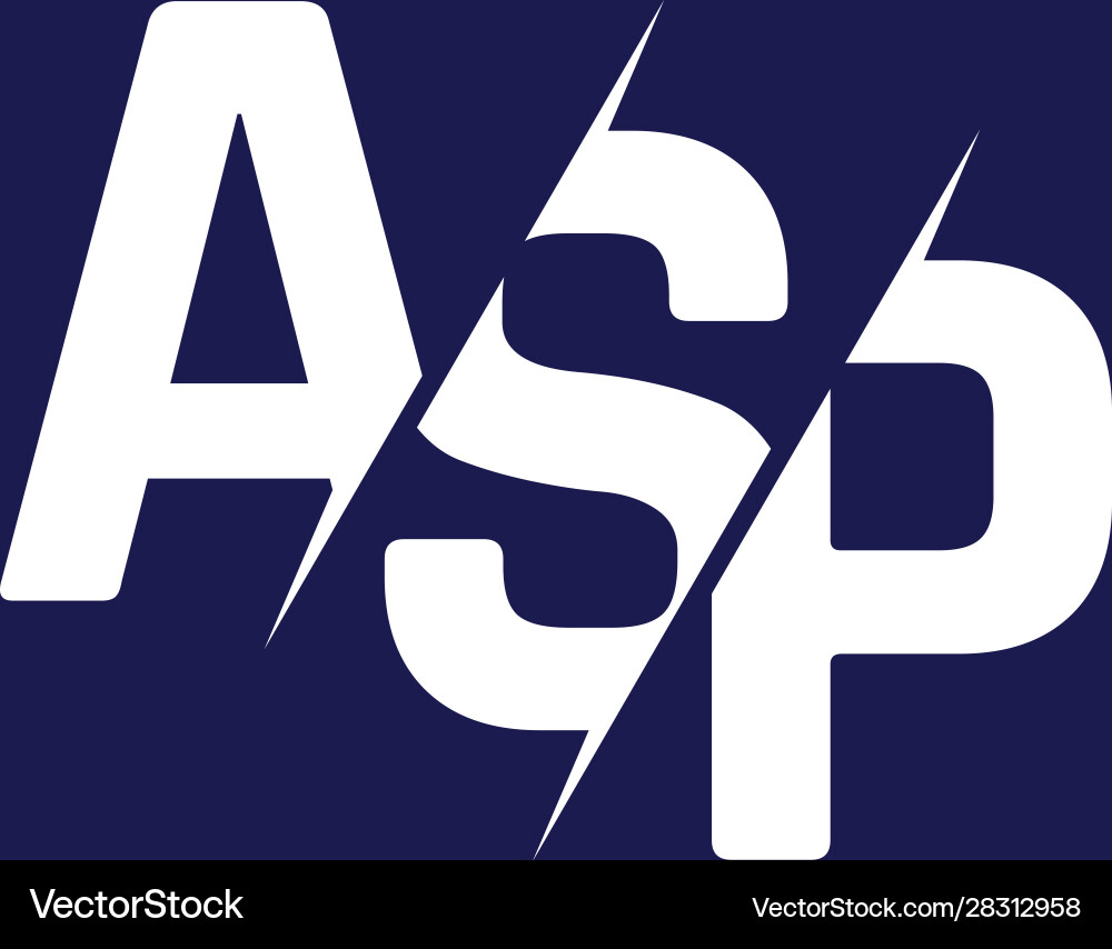 Monogram letters initial logo design asp vector image