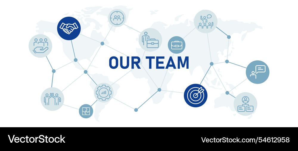 Our team web header background icon set job work Our team web header background icon set job work vector image