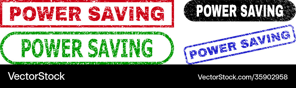 Power saving rectangle seals using rubber style Vector Image