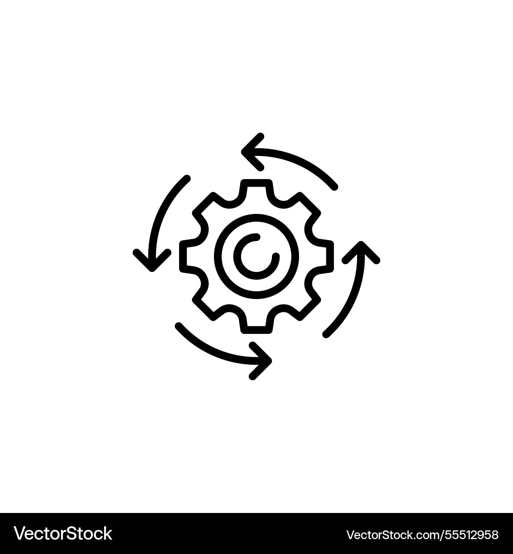 Process flow line icon linear style sign Vector Image
