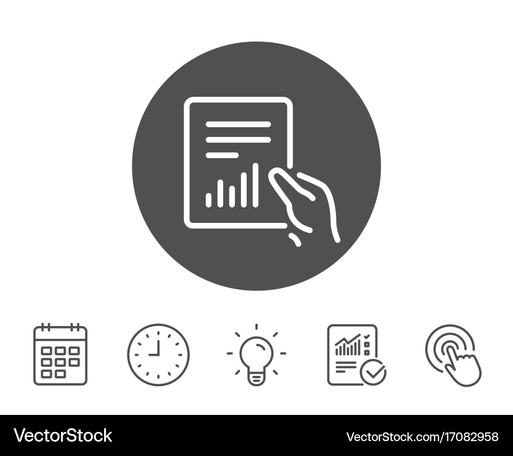 Report document line icon analysis chart Vector Image