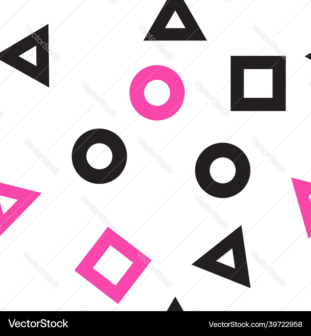 Seamless pattern with squid game symbol elements vector image