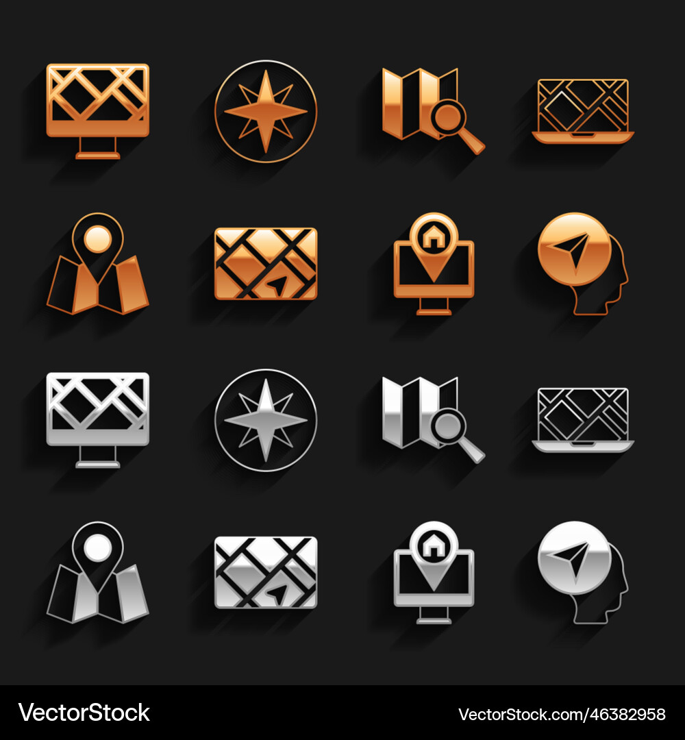 Set gps device with map city navigation Set gps device with map city navigation vector image