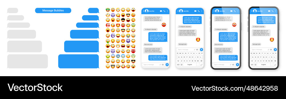 Smartphone messaging app user interface design Smartphone messaging app user interface design vector image
