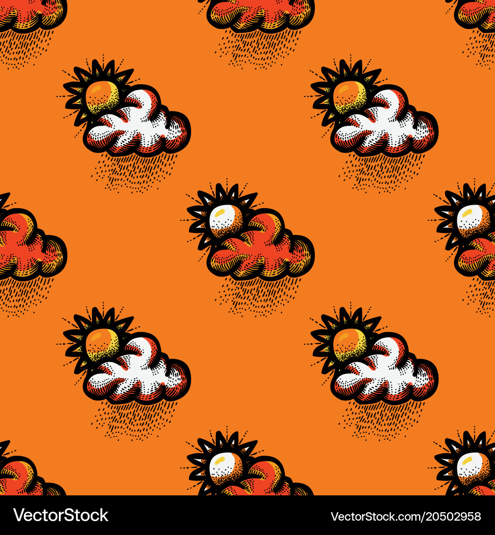 Sun and clouds seamless pattern Vector Image