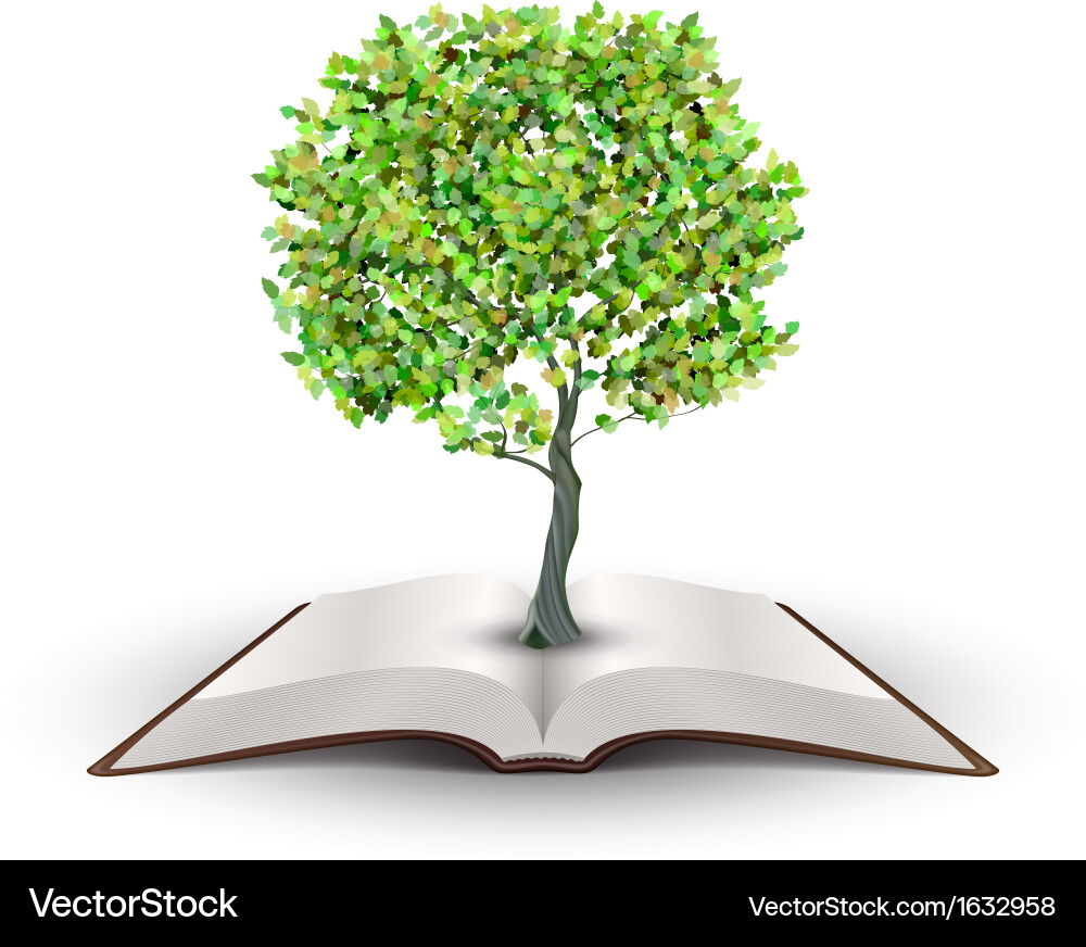 Tree Emerging from Book Vector Image