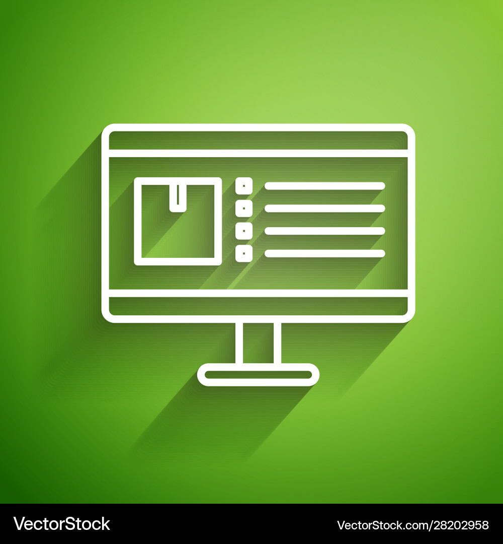 White line computer monitor with app delivery White line computer monitor with app delivery vector image