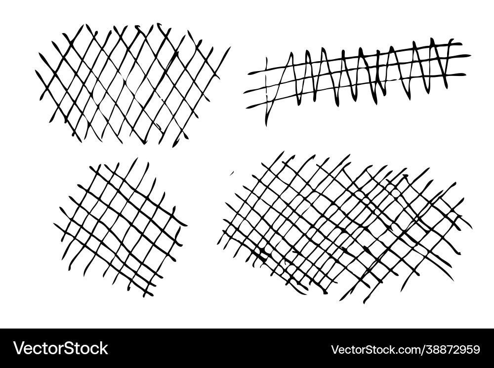 4 scribble line abstract shape hand draw sketch Vector Image