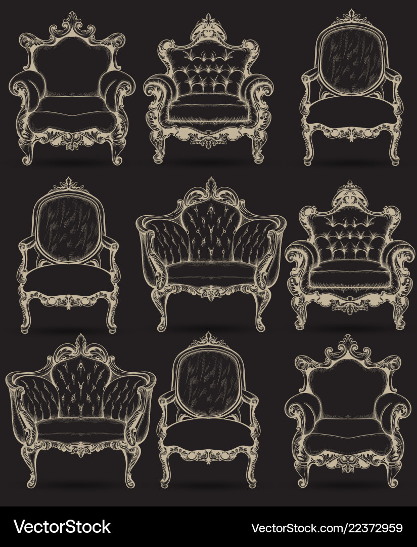 Barock Sessel Satz Französisch Luxus reich Barock Sessel Satz Französisch Luxus reich vektorbild