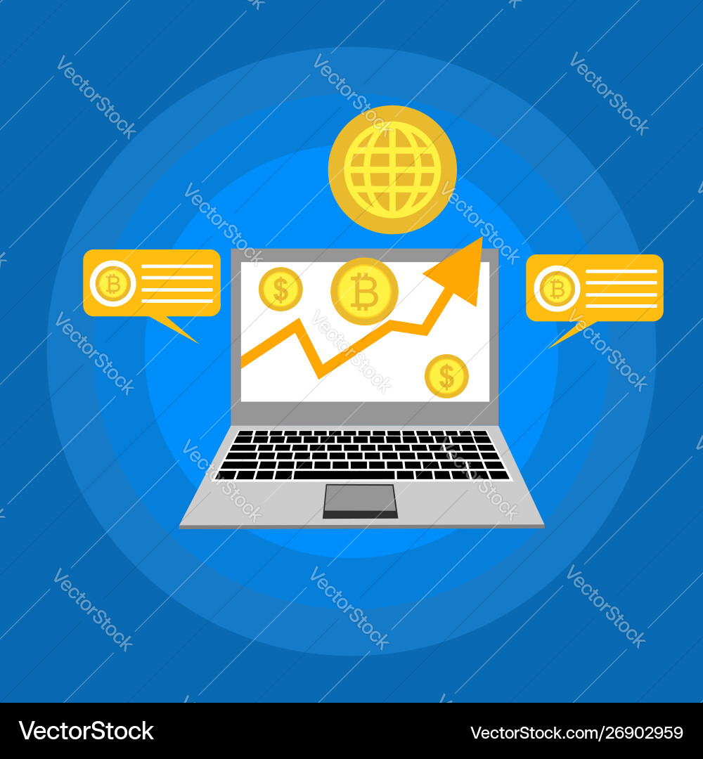 Blockchain scheme mining crypto currency server Blockchain scheme mining crypto currency server vector image