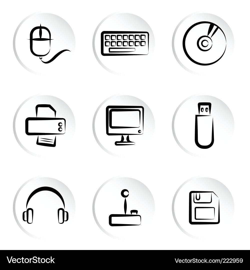 Computer Icons Set Vector Image