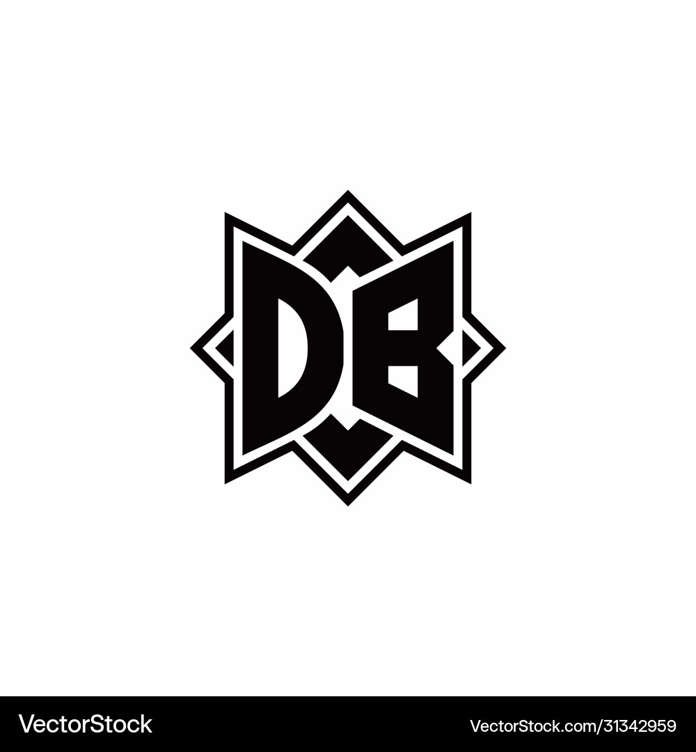 Db monogram logo with square rotate style outline vector image