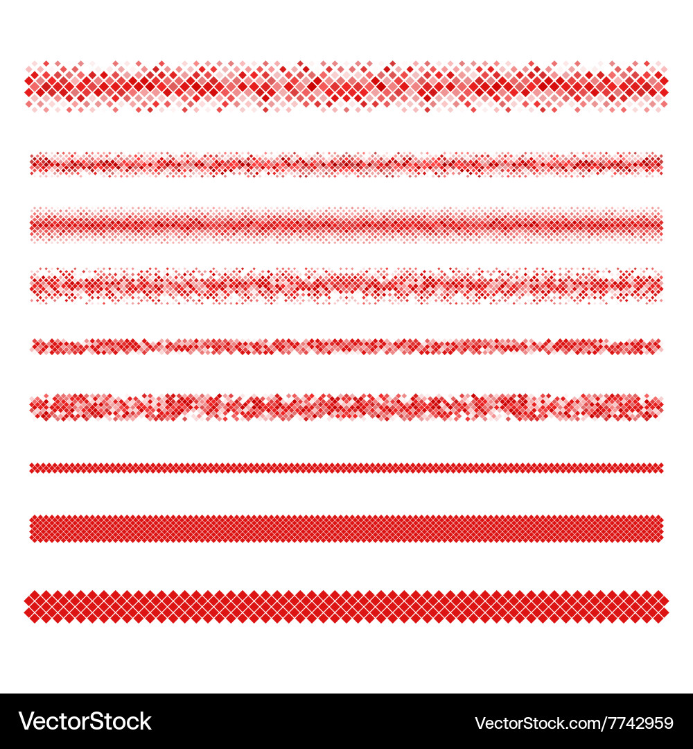 Design elements - pixel text divider line set vector image