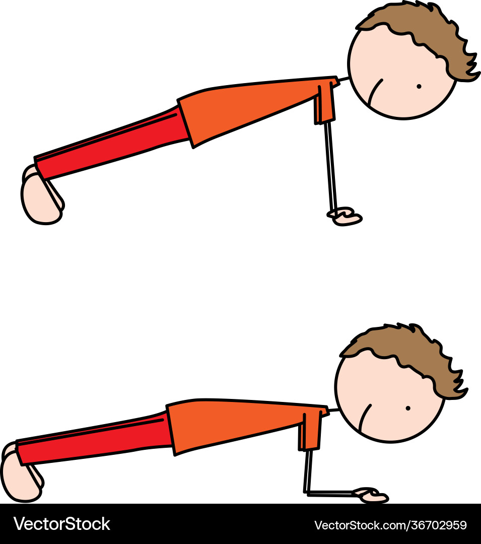 Happy kid exercises Vector Image